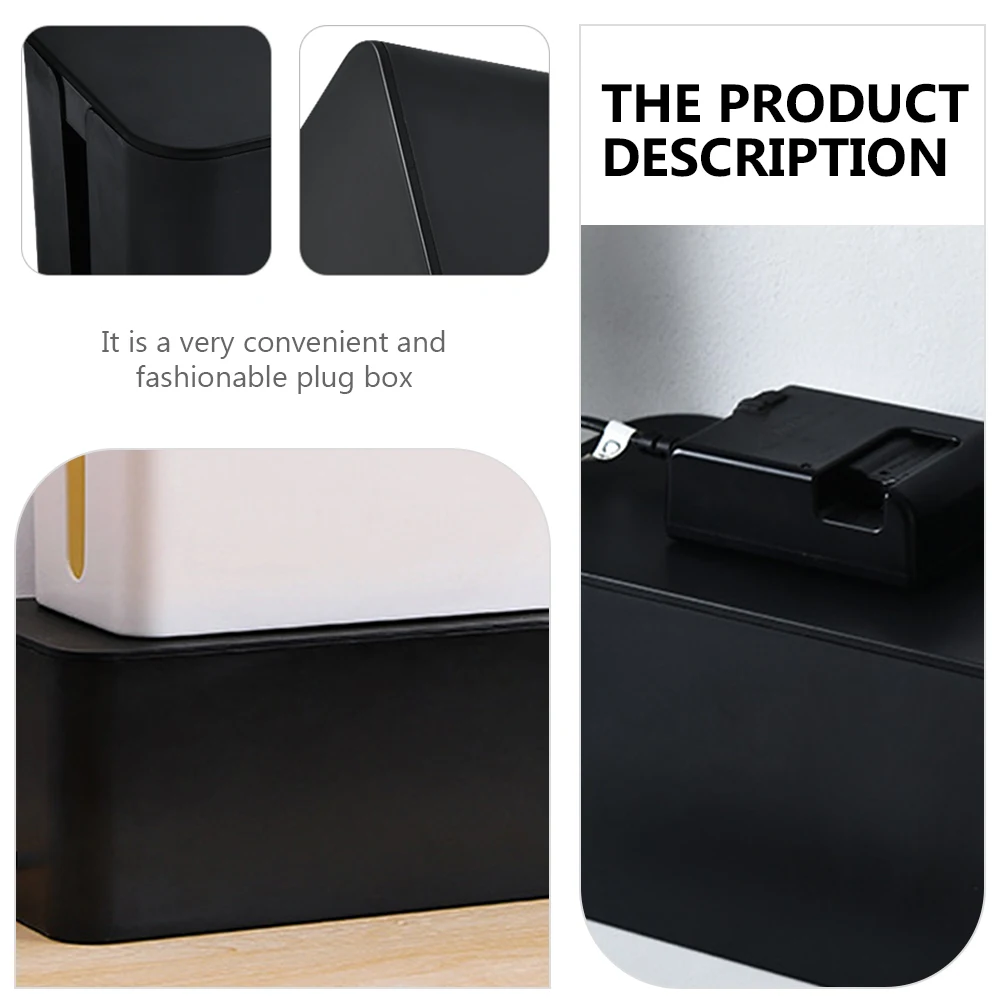 

2pcs Power Cable Storage Box Durable Plastic Wire Organizer Home Office Charging Cable Container Dustproof Socket Case Round