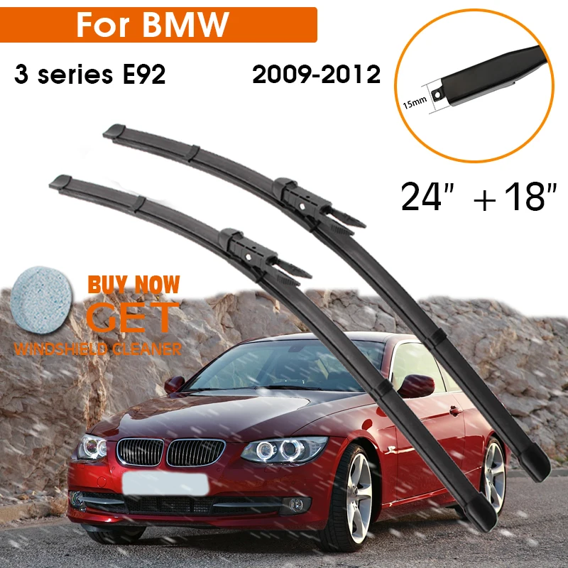 

Car Wiper For BMW 3 series E92 2009-2012 Windshield Rubber Silicon Refill Front Window Wiper 24"+18" LHD RHD Auto Accessorie