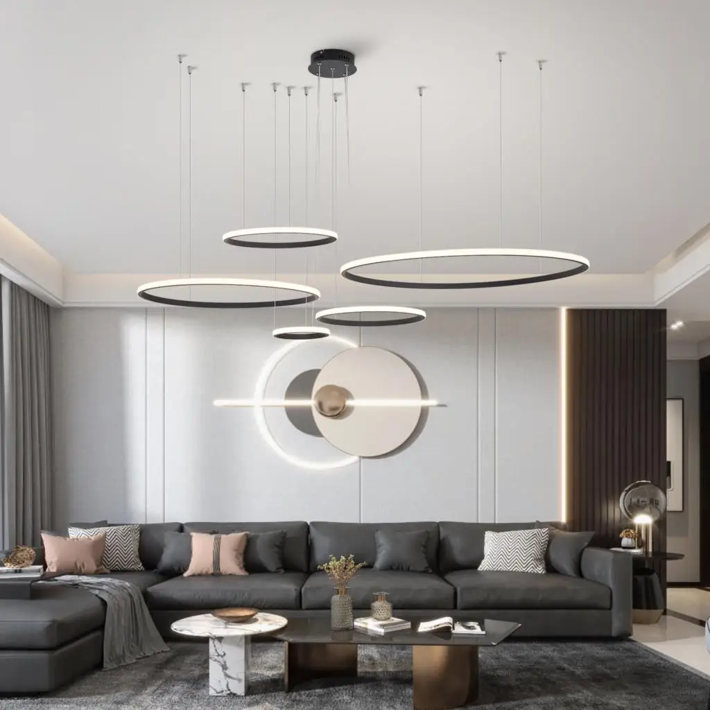 Moderno LED Luzes Pingente, Lâmpada Pendurada, Cromado Ou Banhado A Ouro, Sala De Jantar, Decoração Da Sala De Estar, Cozinha, 110-240V