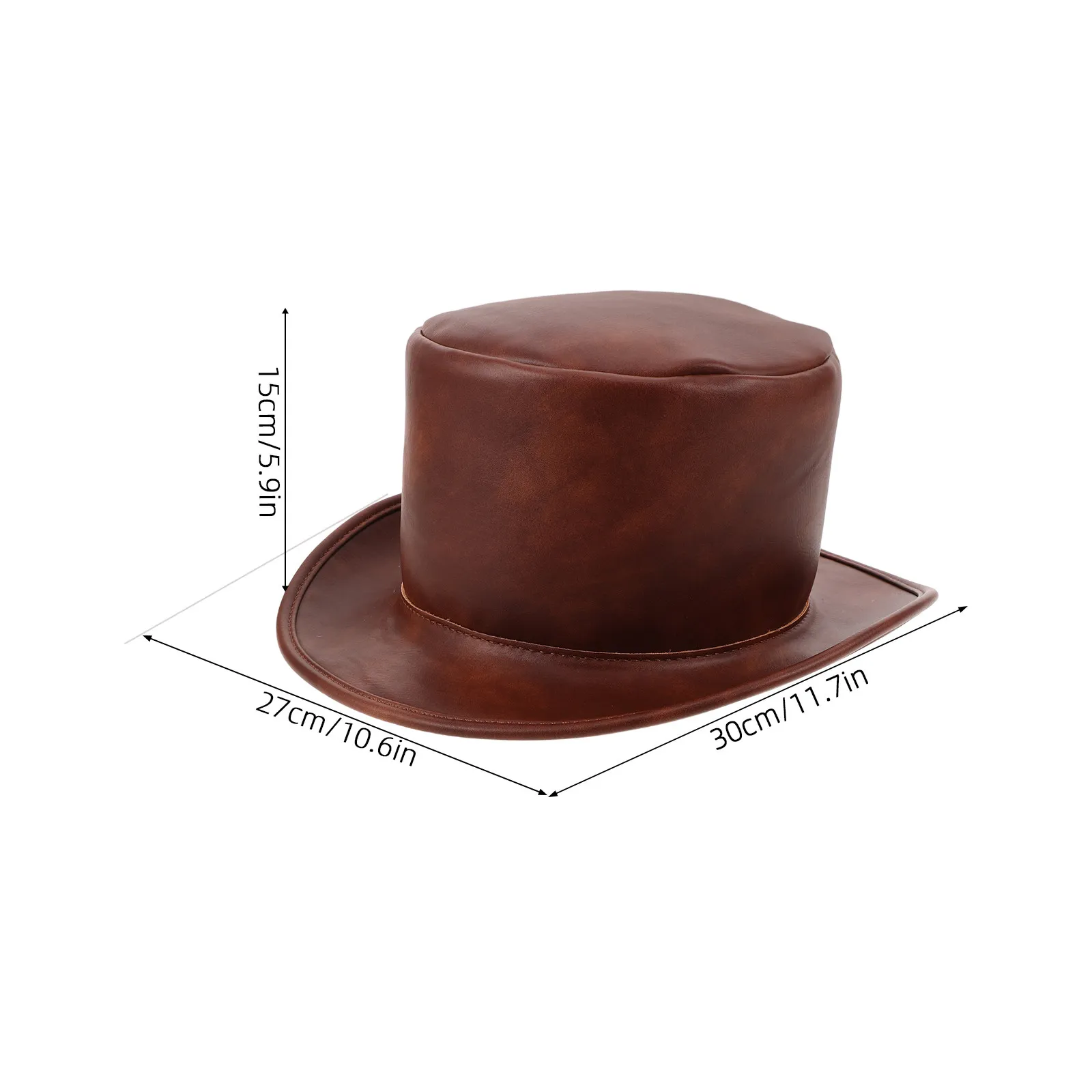 Unisex Steampunk Top Hat Medieval Faux Costume Hat for Stage Cosplay Pirate Vampire Themed Parties