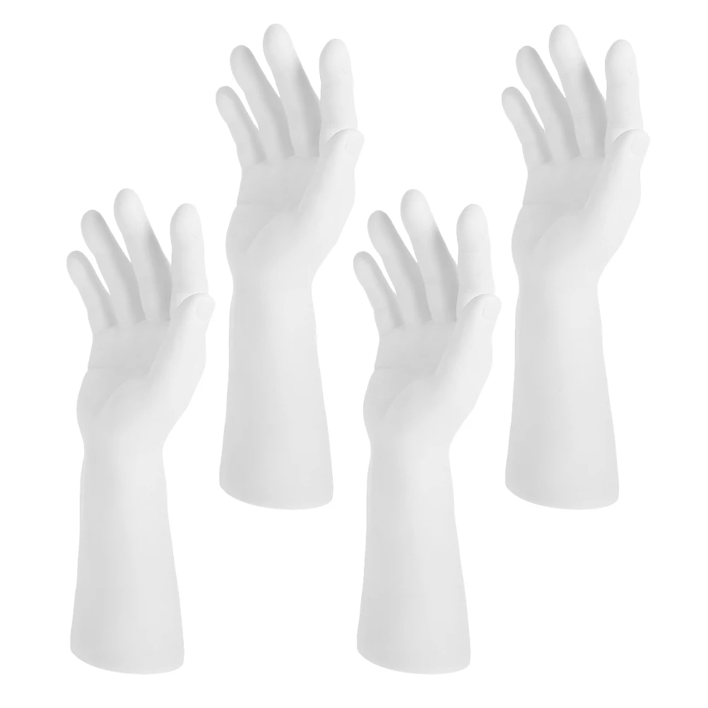 

4pcs Hand Mannequin For Jewelry Display Delicate Ring Holder Countertop Glove Stand Multi-Function Trinket Stand Store