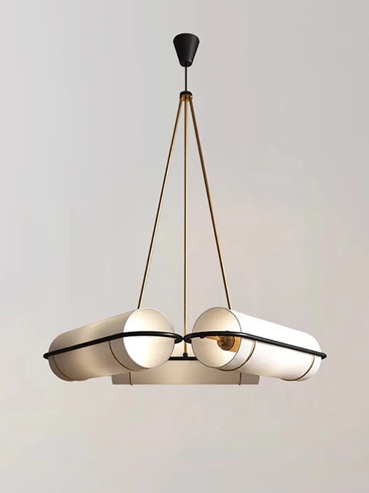 

White Acrylic Pendant Lights Innovative Post-modern Minimal Design Black Gold Trendy Decor Restaurant Dining Table Lamp Ceiling