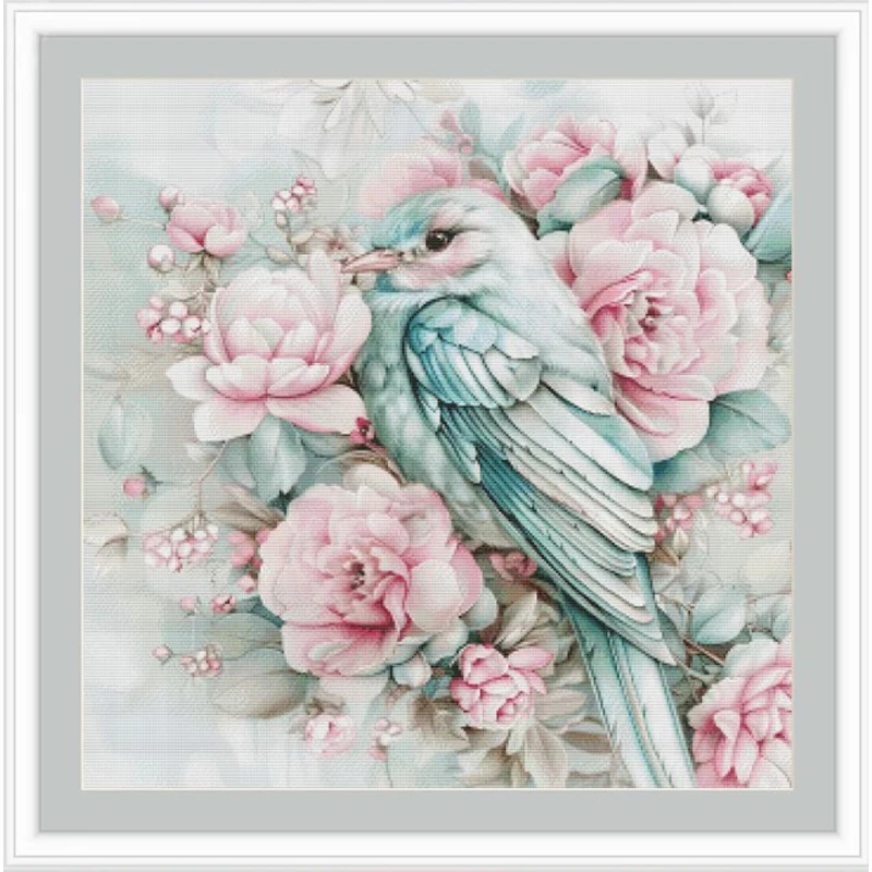 

Птицы цветы 11CT 14CT 16CT напечатан на холсте вышивка крестиком DIY набор китайский узор комплект домашнее рукоделие вышивка 54 цвета