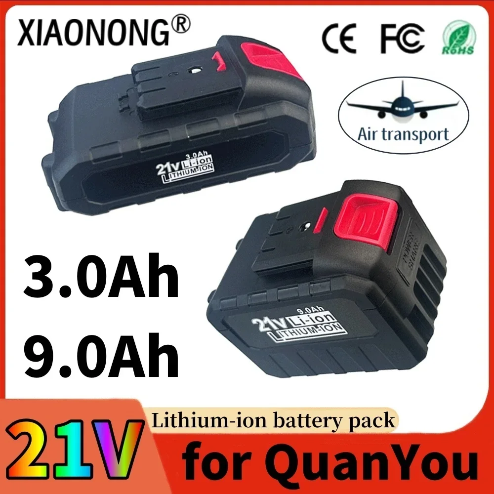 

High-power 18650 Lithium-Ion battery pack 3000mAh 9000mAh for QuanYou 21V Cordless Drill Electric Screwdriver