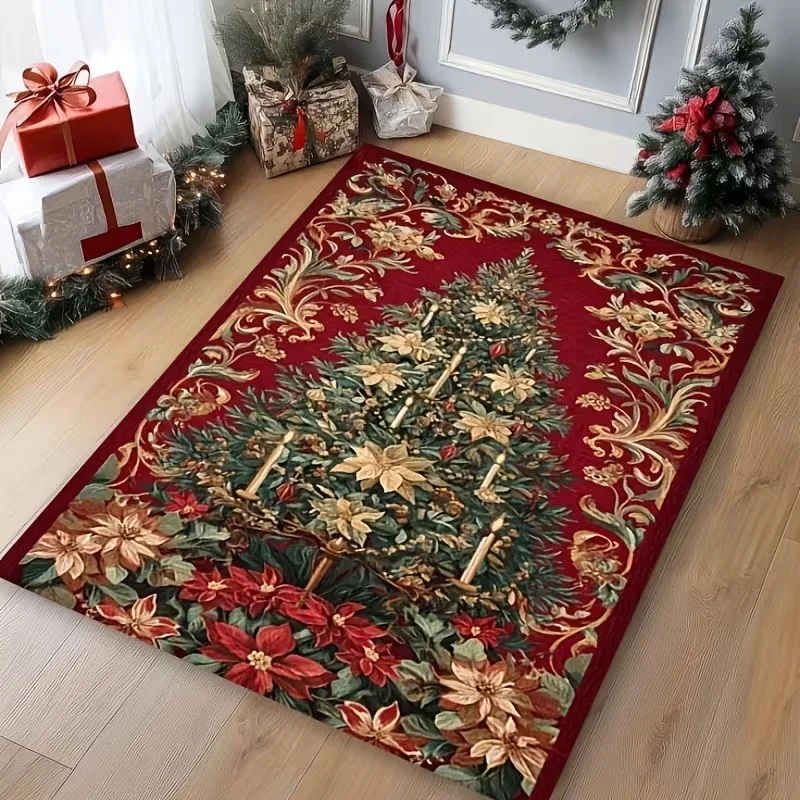 VIKAMA Vintage Nutcracker Rocking Horse Area Rug Noise Reducing Machine Washable Living Room Pet Modern Farmhouse Home Decor
