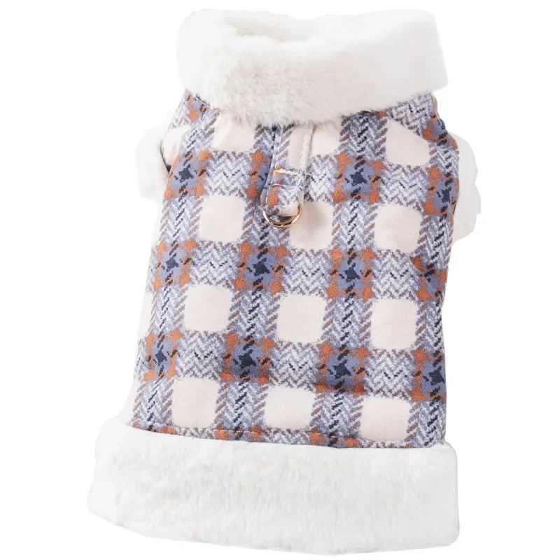 Dog Autumn And Winter Coat Warm Clothing Suede Thickened Plush Can Be Connected To Traction Clothes Teddy Cat Pet Clothing