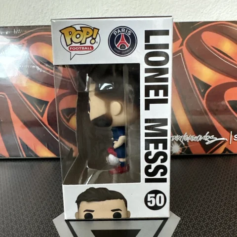 Genuine Funko Pop Paris Lionel Messi #50 Action Figure Sculpture Dolls Decoration Collect Limited Edition Model Toys Gifts