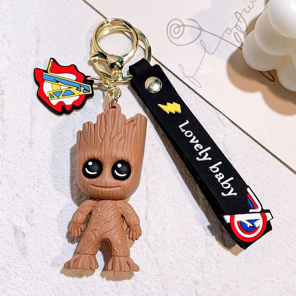 Avengers Heroes Silicone Keychain Spider Man Iron Man Hulk Cute Cartoon Anime Car Key Pendant Bag Decoration Gift In Stock view 4