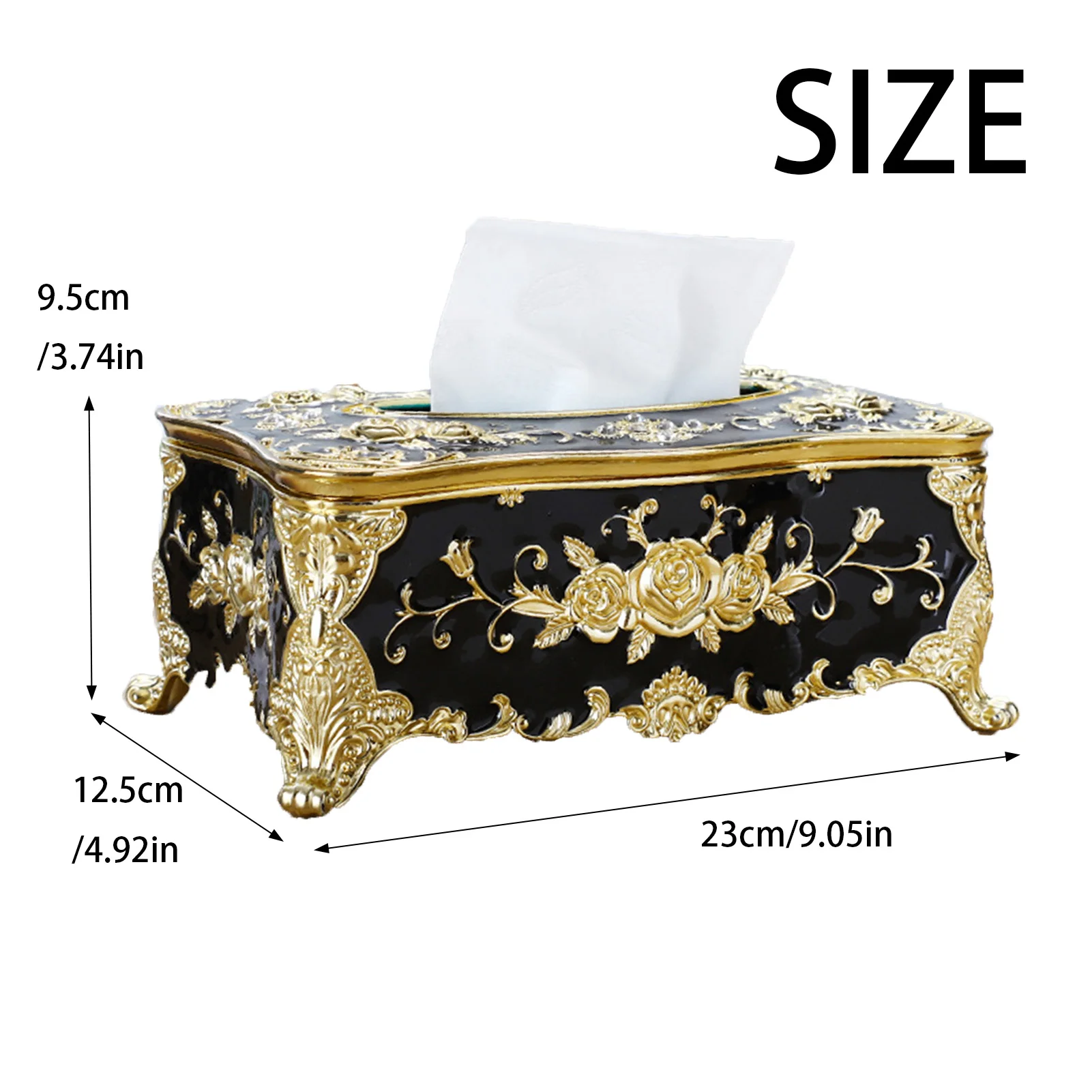 European-Style Napkin Tissue Storage Box Decorative Paper Organizer Suitable for Living Room Decoration