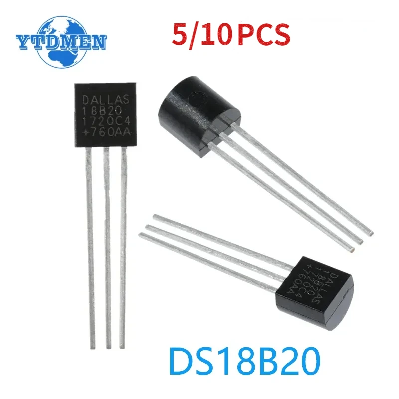 5/10PCS DS18B20 Temperature Sensor TO-92 18B20 Programmable Digital Temperature Sensor Chip IC for Arduino