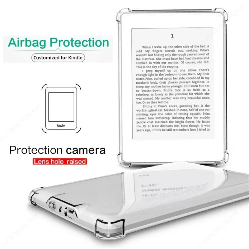 For Kindle Paperwhite 6 12th Generation 7 inch 2024 Case Clear TPU Airbag Cover for Kindle 11th 2022 KPW 1 2 3 4 5 6.8