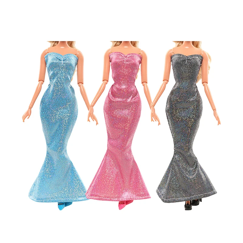 30cm Doll Clothes Fashion One Piece Long Evening Dress For 1/6 BJD Doll Party Princess Dresses Doll Dress Up Clothing Toy