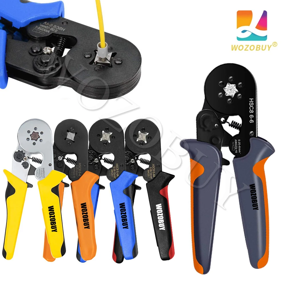 

Ferrule Crimping Tools Wire Pliers-Wire Ferrules with Crimpers Pliers Kit for Electricians, HSC8 6-4/6-6 AWG 28-7, 0.08-10mm²