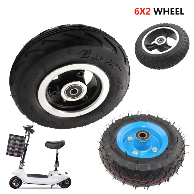

6X2 Пневматическая шина 6-дюймовая шина для скутера и внутренняя трубка со ступицей из сплава для электрического скутера, стула на колесах, грузовика, электрического скутера F0