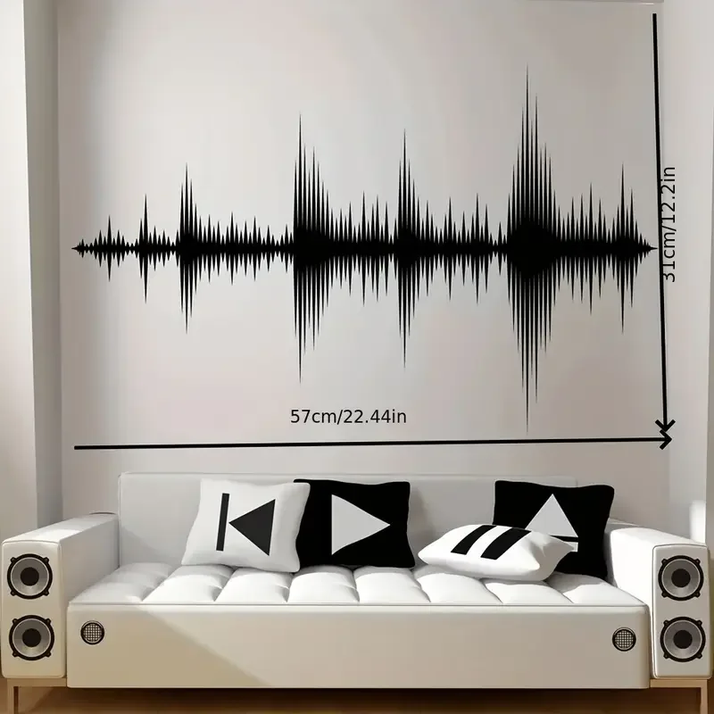 Sound Boeing Wave Wall Sticker Recording Studio Audio Speaker Melody Music Room Music Producer Room Decoration Vinyl Decal 5