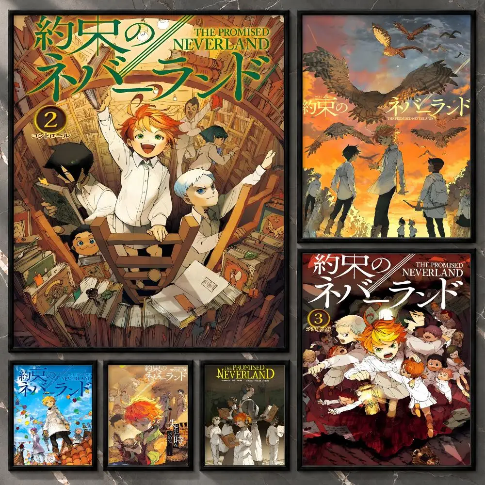 The Promised Neverland Orphanage Secrets Escape Thriller Anime Poster Aesthetic Unframed Wall Prints for Bedroom & Living Room