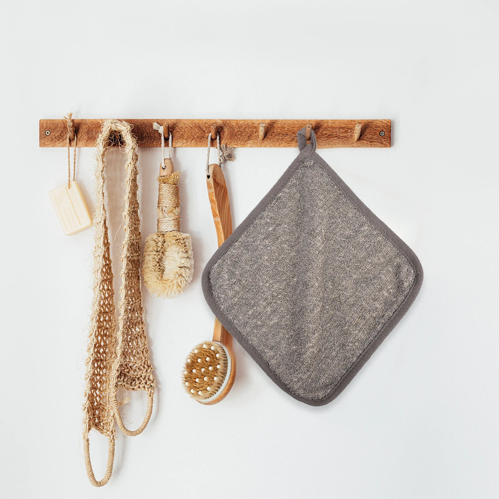 

6Pcs Bamboo Charcoal Exfoliating Scrub Towels Body Wash Cloths Shower Bath Back Scrubber Towels for Face Neck Ear Stimulation