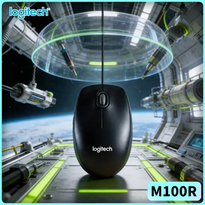 

Logitech M100R 1000DPI Optical Wired Mouse USB Plug Play Stable Grip for PC Mac Laptop Desktop Office Home Quiet Zones