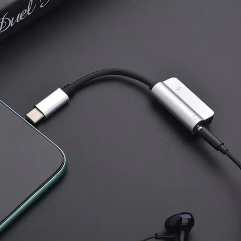 USB C DAC Adapter 2 in 1 Type C to 3.5 Earphone Adapter Audio Type-c to Earphone 3mm Jack AUX usb c 3.5 Cables