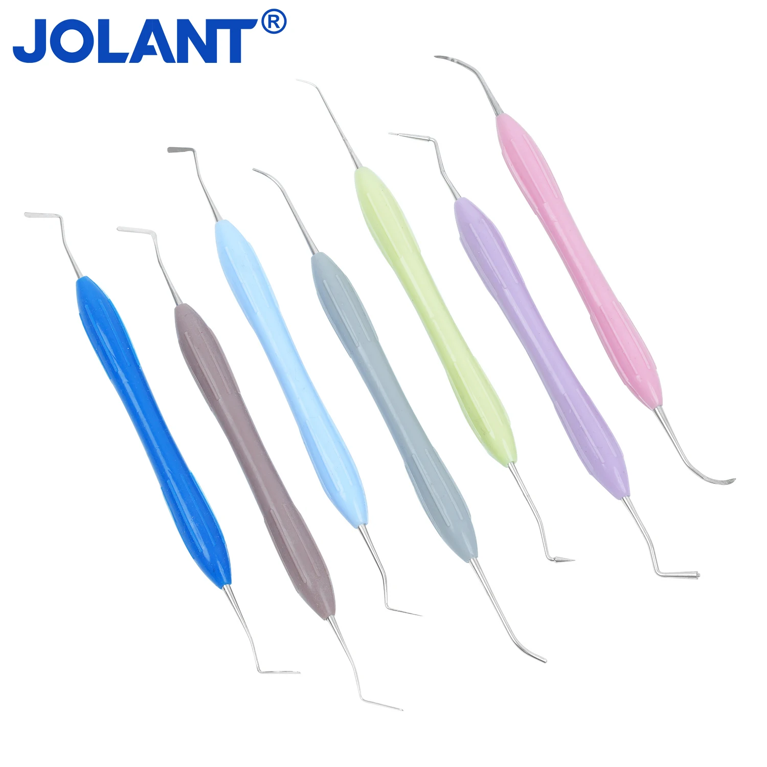 

7pcs/Set JOLANT Dental Double Head Stainless Steel Resin Filler Set Composite Resin Filling Spatula Silicone Handle Dental Tools