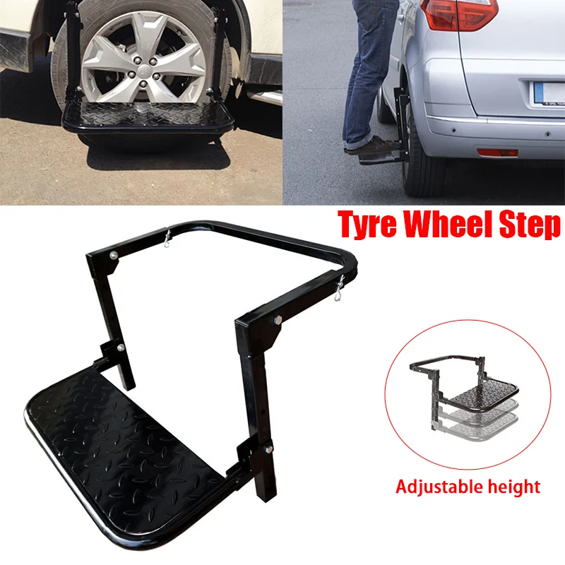 Universal Tire step vehicle Car Protable Folding Stairs Tyre Mount Steps Ladder Heavy Duty For Camper Truck