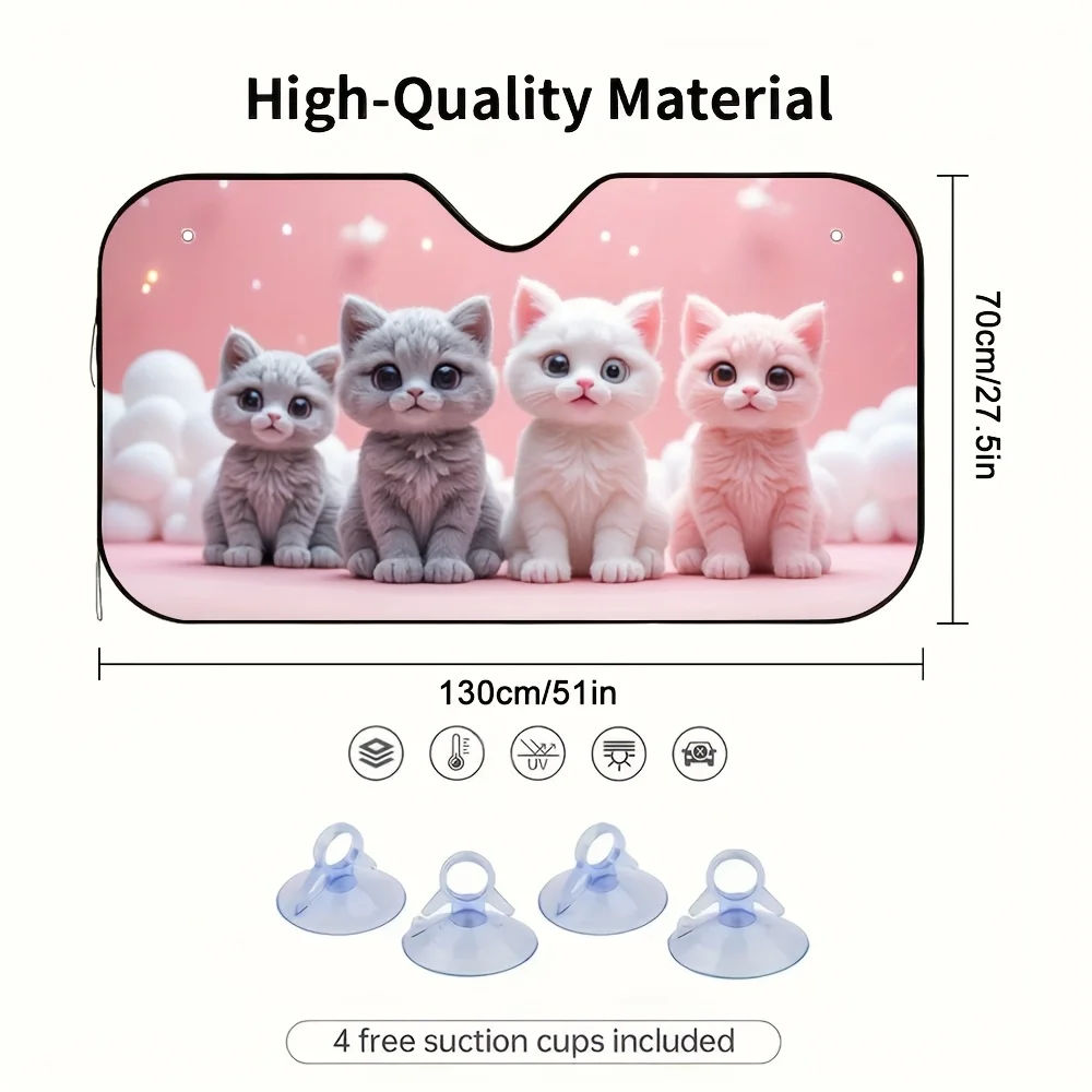 1pc Adorable Cloud Kittens Parade Backpack - Adjustable Shoulder Straps, Lightweight & Breathable, Fit For Teens & Adults, Pink