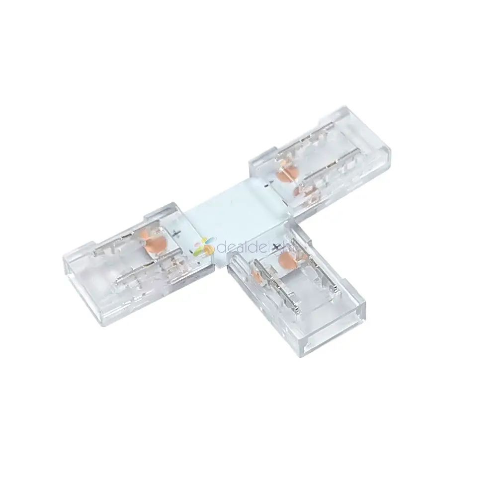 10pcs 8mm 10mm 2Pin FCOB Connector  L shape / X shape / T shape No Soldering For COB LED Strip Solderless Joint Wire Connectors