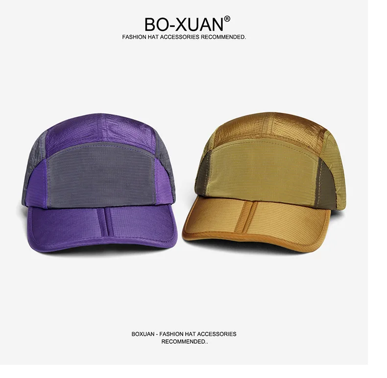 Modische Farbkombination Faltbare Schirmmütze mit Anpassbarem Logo Sommer Outdoor Freizeit Sonnenschutz Schnelltrocknende Herrenkappe – Detail 3