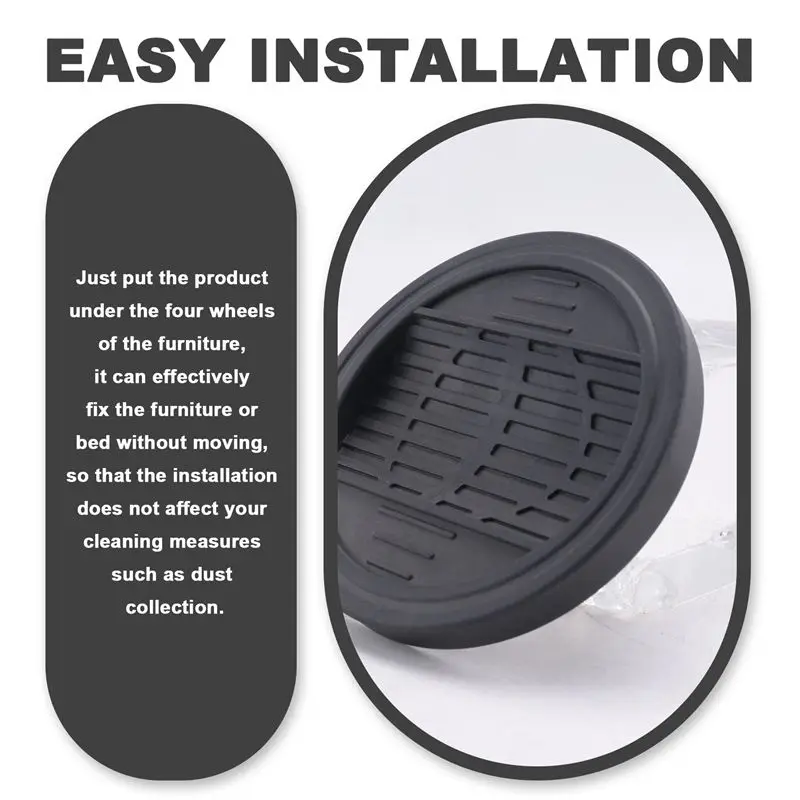 A21Q -Furniture Castor Cups 4 PCS, Rubber Feet Pads Non Slip Furniture Coasters For Chair Leg Floor Protectors Bed Sofa Wheel