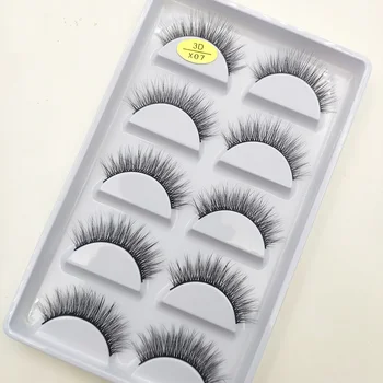 Natural 3D Mink False Eyelashes, Makeup Fake Eye Lashes, Faux Cils, Make Up Beauty Tools, Wholesale, 5 Pairs - Image 3