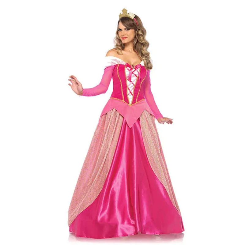 كرنفال الهالوين الأميرة أورورا للمرأة زي النوم الوردي الجمال Spooktacular تأثيري فستان حفلة تنكرية