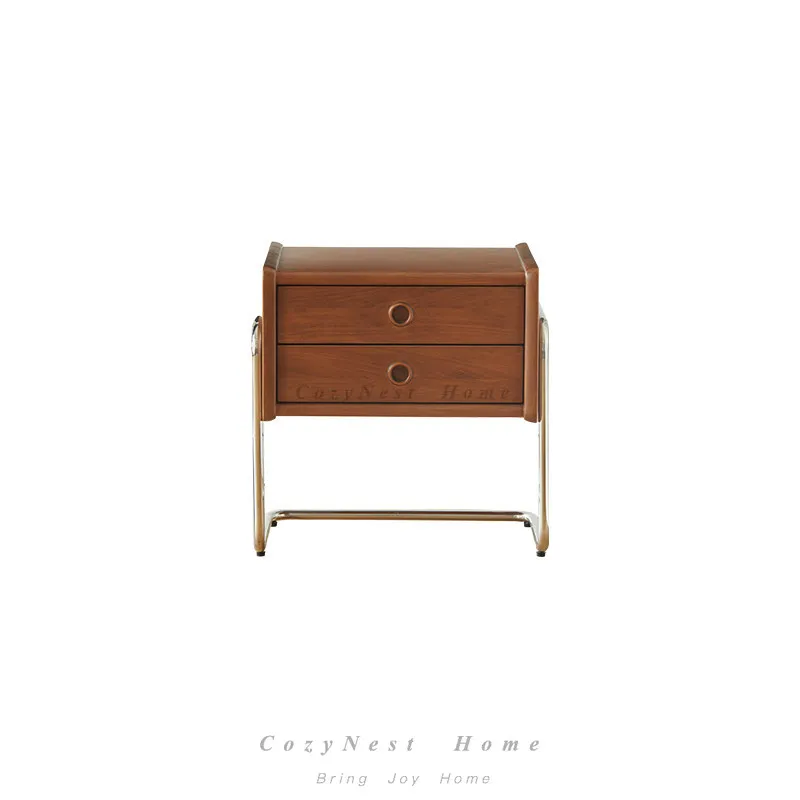 For medieval solid wood bedside table retro bedroom storage storage locker simple modern small apartment ins bedside table