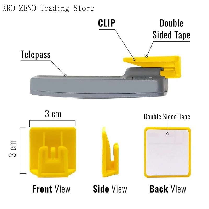 1PCS Electronic Toll Pass Clip Detachable Windscreen Toll Pass Holder Clip For Car Electronic Toll Pass Support Women Men Enjoy✨
