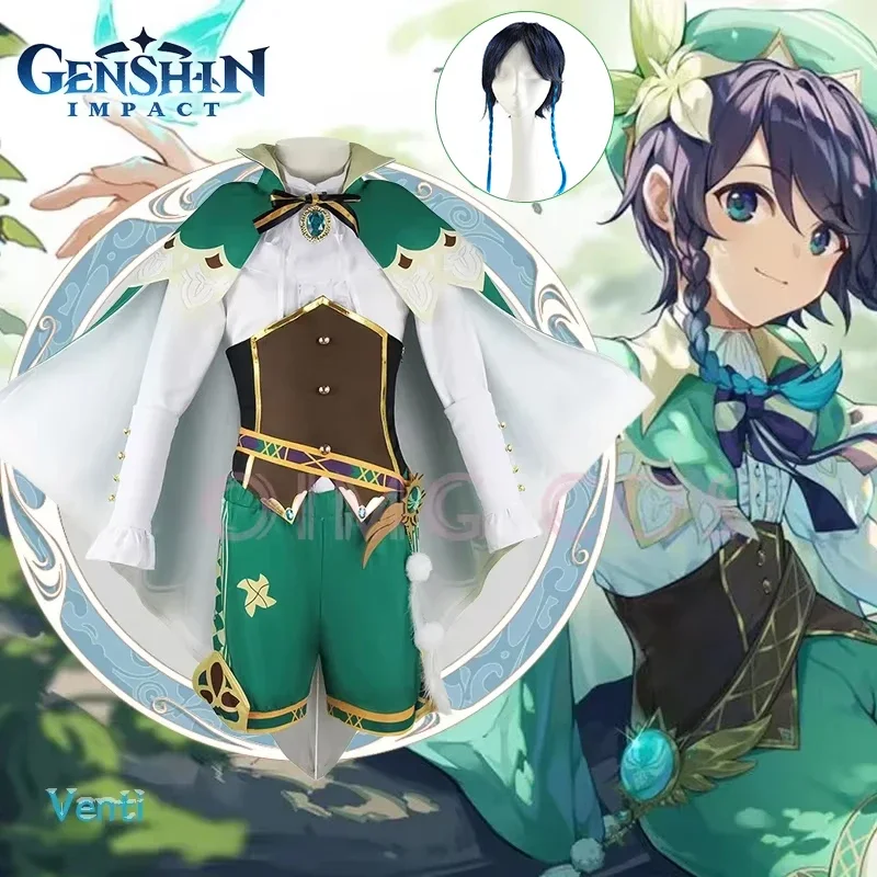 

Genshin Impact Venti Barbatos Cosplay Costume Uniform Anime Chinese Style Halloween For Women Costumes Game Wendi Windy