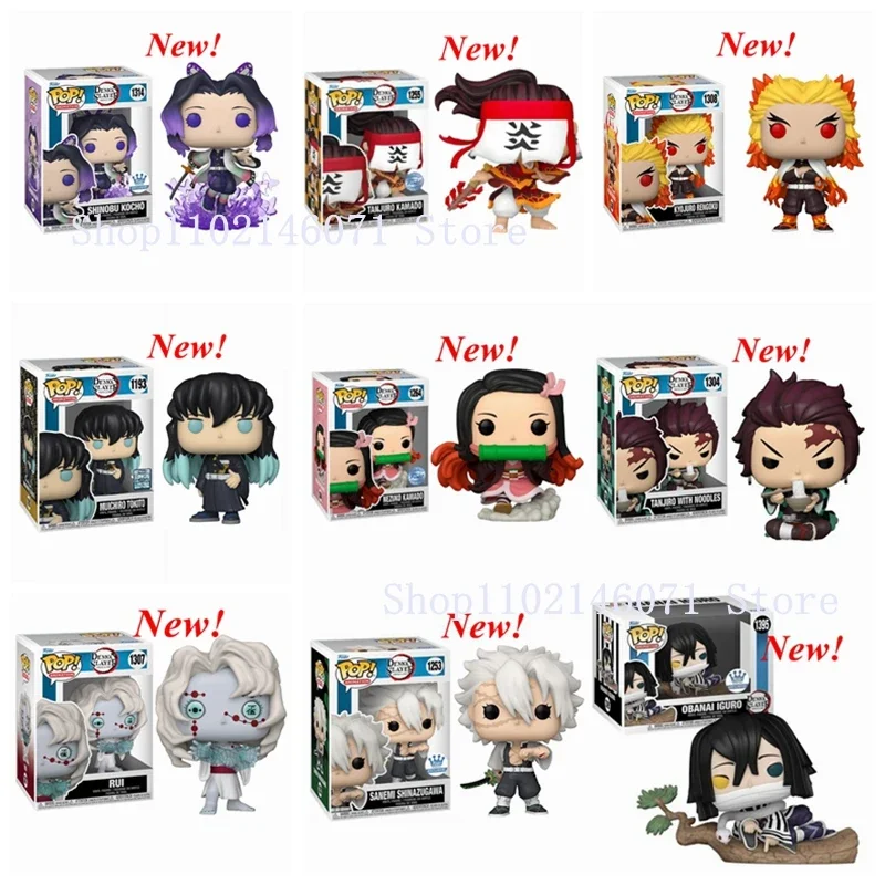 NEW Funko pop demon slayers Muichiro 1193 Tanjuro 1255 Rengoku 1308 Shinobu 1314 Action Figure Collection Model Toy for Gift