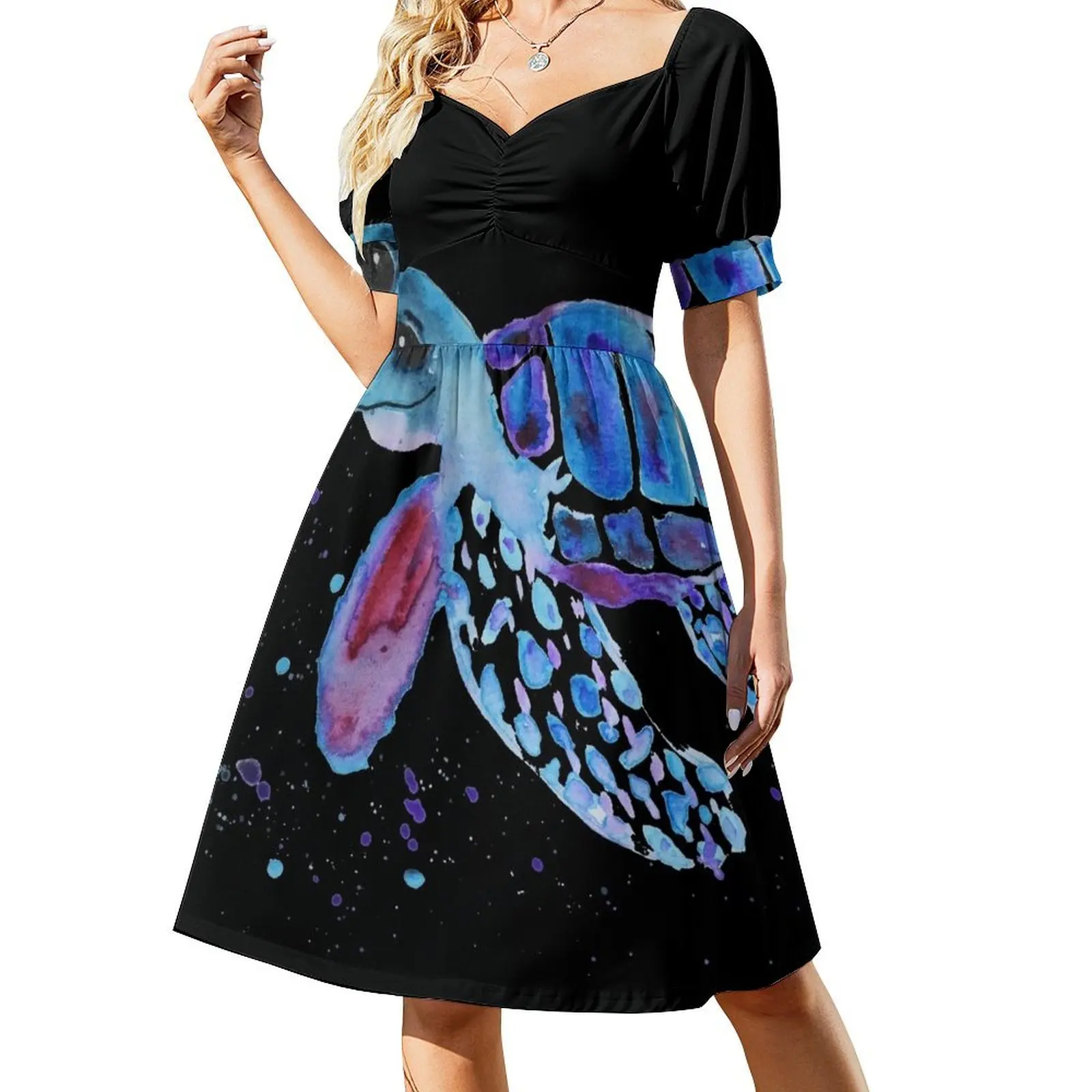 

Sea Turtle Short-Sleeved Dress Dress woman ceremony dresses luxury woman evening dress
