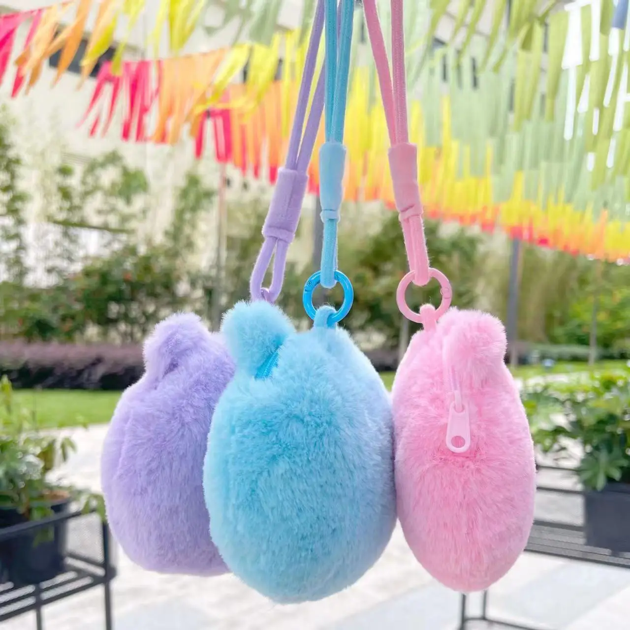 Carebear-Porte-monnaie en peluche coloré pour enfants, portefeuille d'étudiant, sac de rangement pour téléphone, cadeau pour enfants