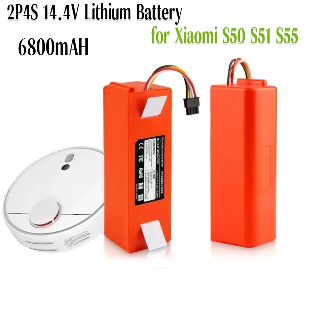 Battery BRR-2P4S-5200S / BRR-2P4S-5200D for Xiaomi Robot Vacuum Cleaner, Roborock S5, S50, S6, S7, SDJQR01RR 6800mAh