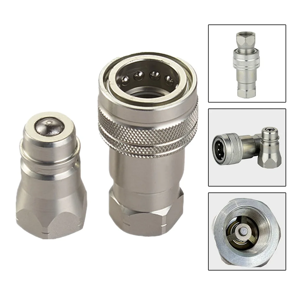 

1set Hydraulic Coupling Closed Type Carbon Steel Quick Connector With NPT Thread Carbon Steel Electrical Equipment Supplies