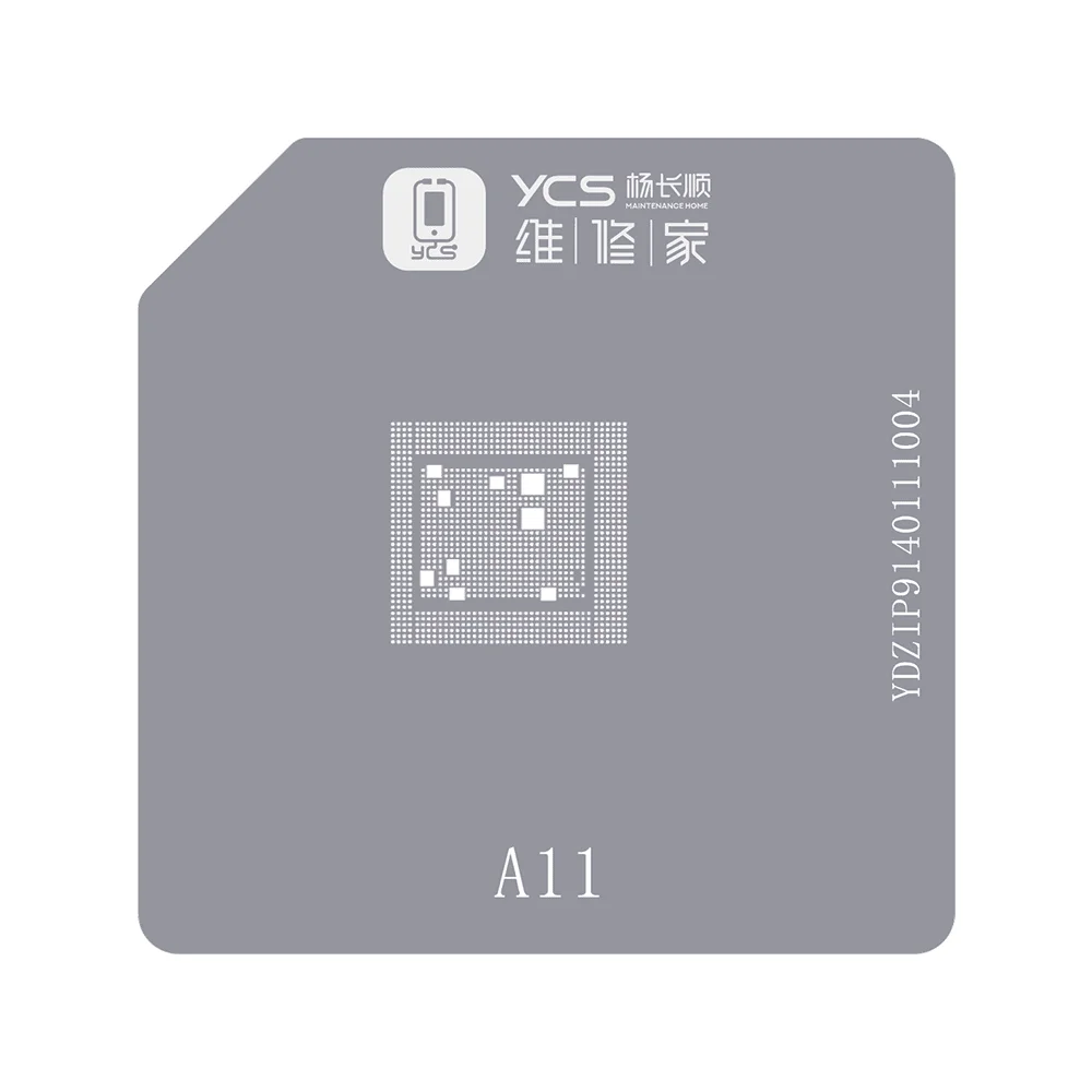 Трафарет YCS BGA для iphone 6-15Pro Max CPU A8/A9/A10/A11/A12/A13/A14/A15/A16/A17 Трафарет для реболлинга BGA Платформа для посадки олова