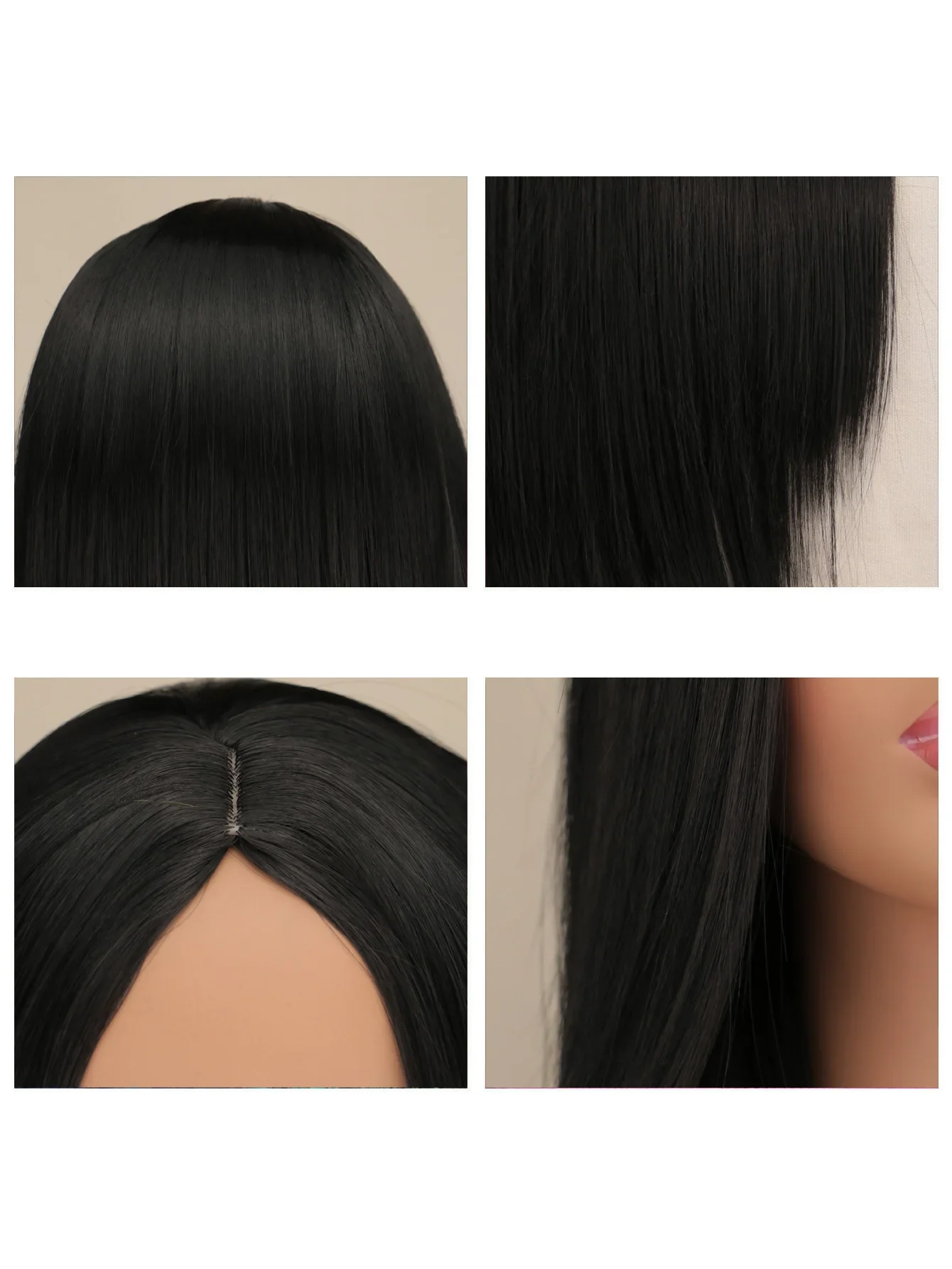 QQXCAIW المرأة طويلة مستقيم الاصطناعية خصلات الشعر المستعار النساء هالوين أنيمي زي مقاومة للحرارة شعر مستعار الأرجواني الأسود البني 9 ألوان