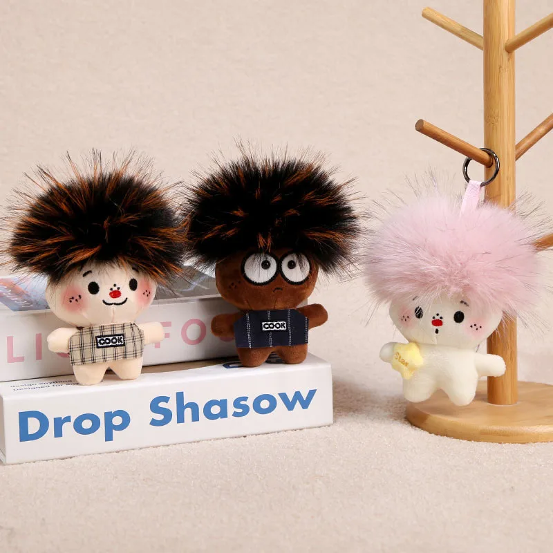 

Cute Fluffy Hair Plush Keychain Soft Stuffed Cartoon Doll Bag Pendant Charm Car Ornament Gift for Girls Friends Kawaii Wacky