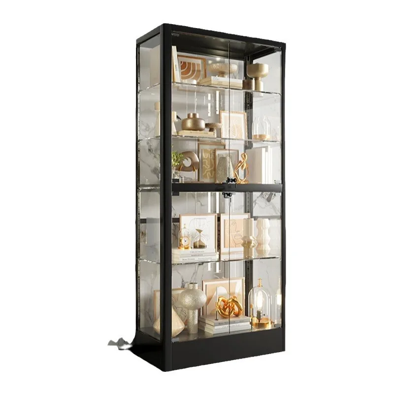 

Figure Display Cabinet Glass with Light Dust-proof Transparent Lego Household Model Toy