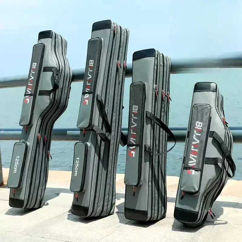 

Multi Layer Large Capacity Fishing Rod Bag Multifunctional Waterproof Fishing Bag Lightweight Handheld Fishing Gear Storage Bag
