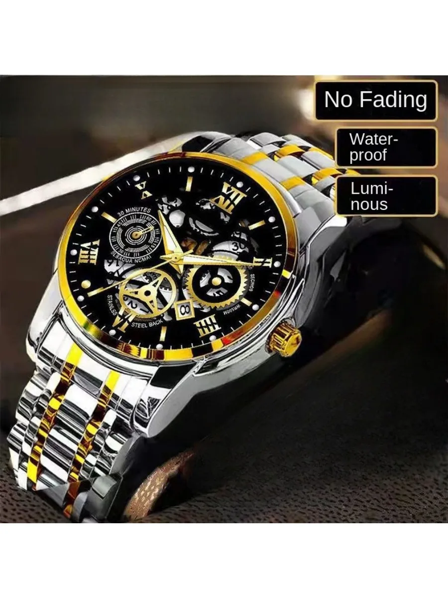 

Men's Quartz Watches, Luxury Business Casual Chronographs, Waterproof, Large Dial, Luminous Date, Sports Watch