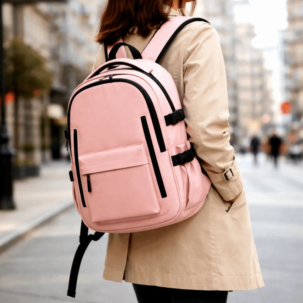 간단한 단색 학생 배낭 옥스포드 천 대용량 어깨 가방 하라주쿠 한국 스타일 학생 학교 가방 야외