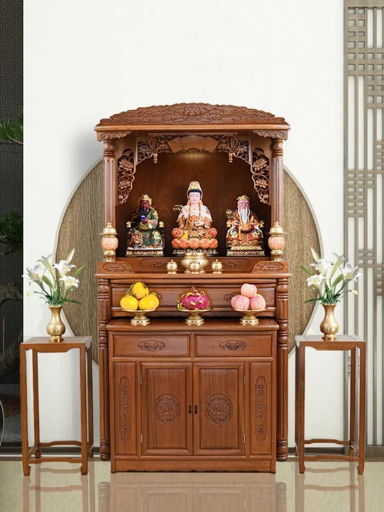 Clothes Closet Shrine Bodhisattva God of Wealth Cabinet Modern Light Luxury Solid Wood Simplicity