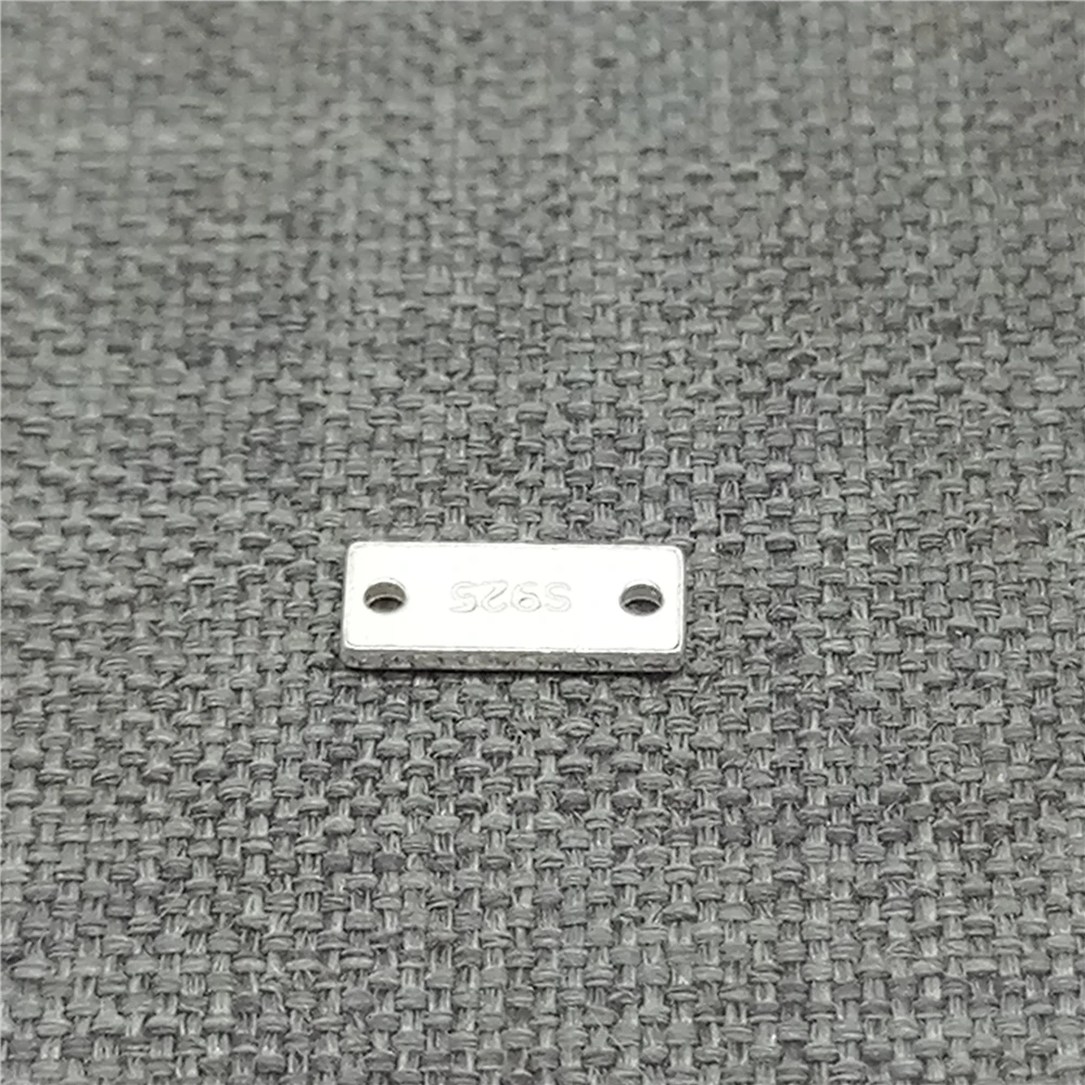 10 Sterling Silver Bar Connectors 925 Silver Blank Rectangle Tags for Necklace Bracelet