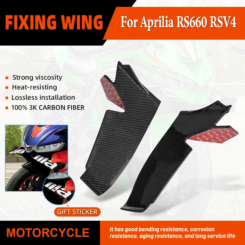 

For Aprilia RS660 RSV4 RS 660 motorcycle carbon fiber aerodynamic ailerons, new fixed wings, windshield wings, side spoilers