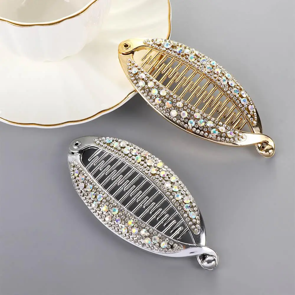 

Elegant Accessories Barrettes Rhinestone Banana Clips Women Fish Clip Hairpins Hair Clips Hair Claws